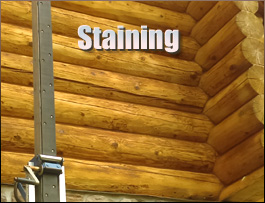  Mill Spring, North Carolina Log Home Staining